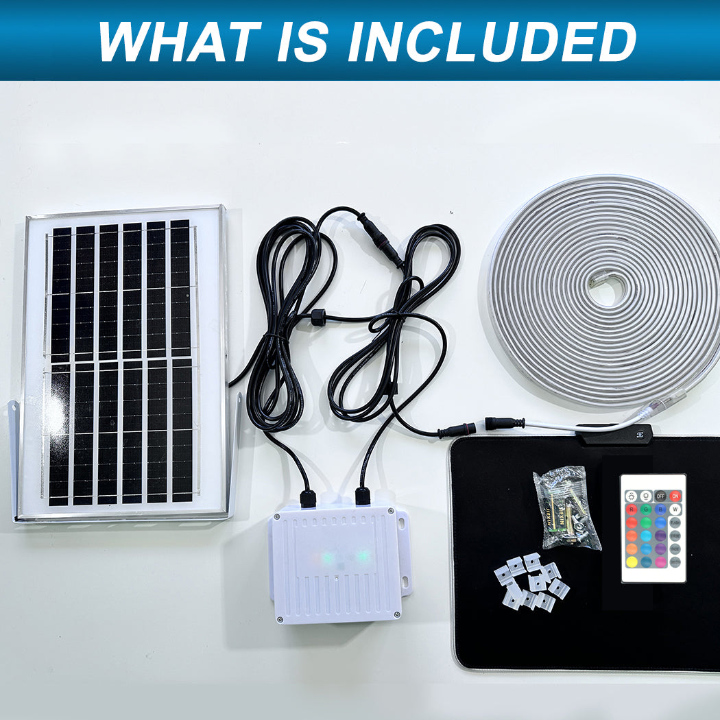 RGB Colour Solar Powered LED Strip Garden Light Large Panel Super right